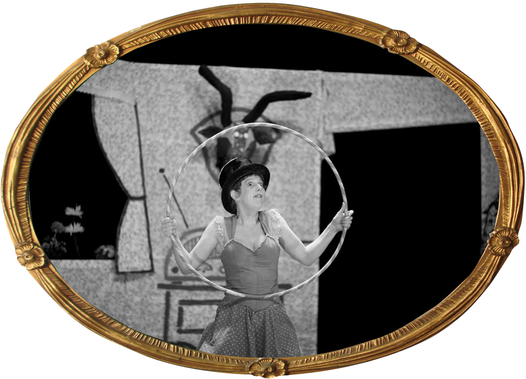 Manipulation d’un hula-hoop dans Rosie Rose, spectacle de cirque familial